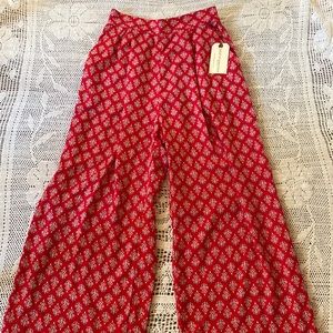 Band of Gypsies red paisley pants NWT